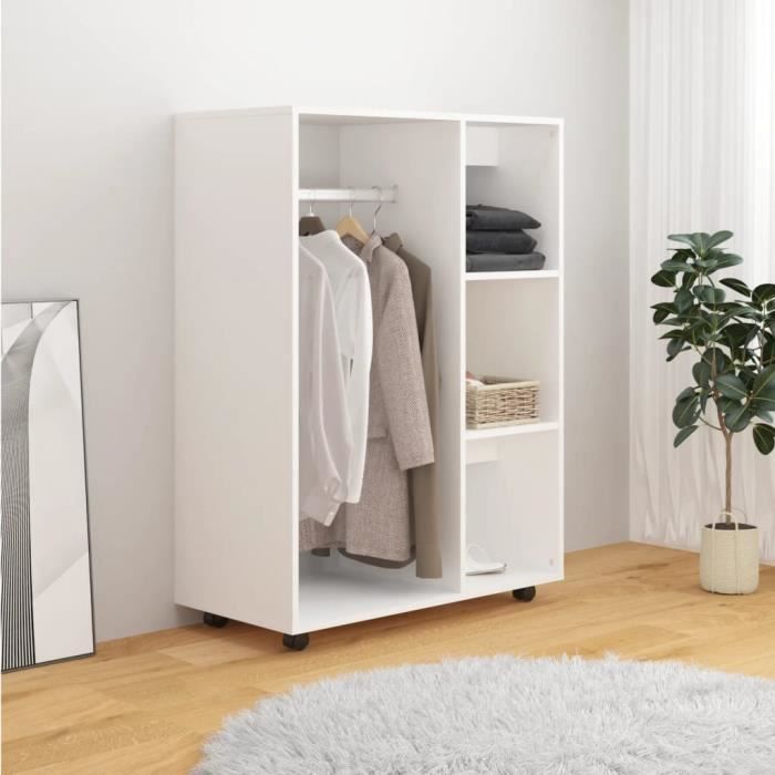 Akozon Garde-robe Blanc 80x40x110 cm Aggloméré - 7891450987132 ...