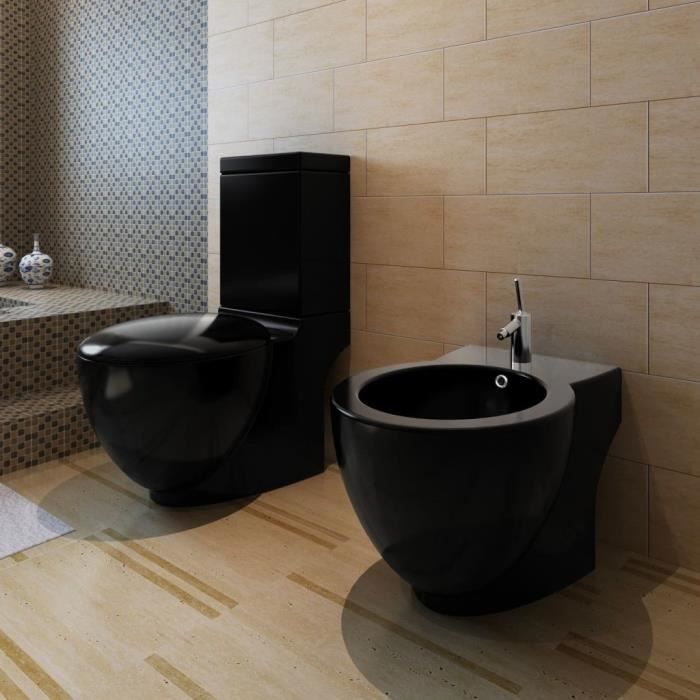 Ensemble De Cuvette Et Bidet En Ceramique Noir Achat Vente Cuvette Wc Seule Ensemble De Cuvette Et Bidet Cdiscount