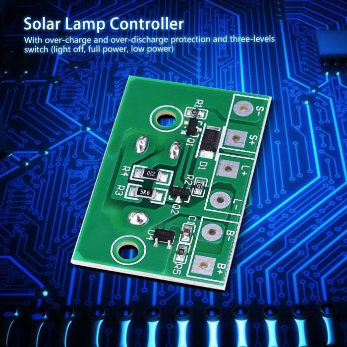 YX-402 Contrôleur Lampe Solaire Chaîne – Carte PCB Capteur Infrarouge Humain 3 Modes – Pour Guirlande Solaire, Lumière Pelouse, Noël