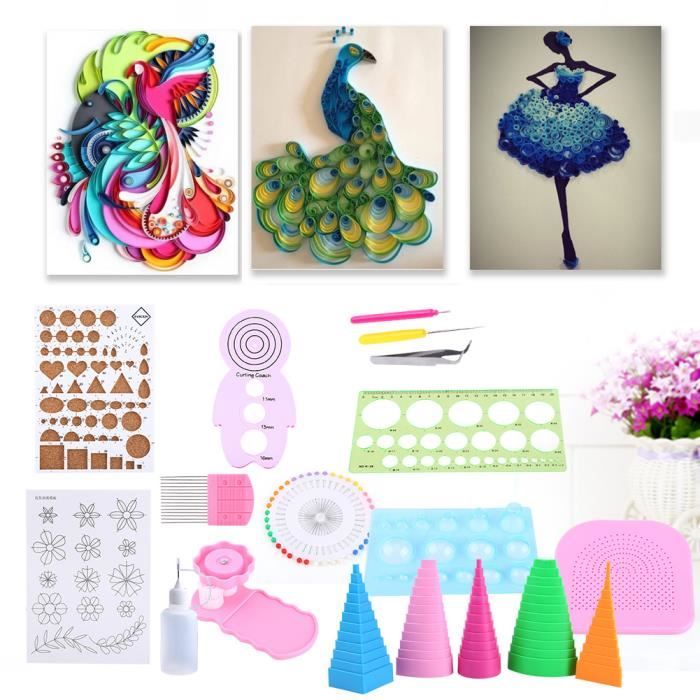Kit De 19pcs Outils De Paperolles Quilling Paper Pour Diy Art Du