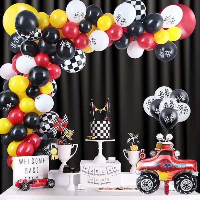 Banderole Joyeux Anniversaire Thème Voitures De Course - 3 Mètres - Décorations Fête Garçon
