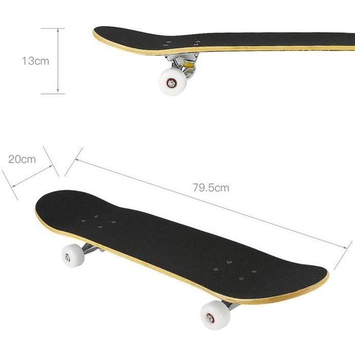 Skateboard planche à roulettes motif d'alphabet - Achat / Vente Skateboard  planche à roulet - Cdiscount