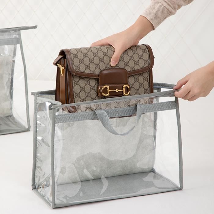 Sac de Rangement pour Organisateur de Sac à Main Sac de Rangement  Transparent Anti-Poussière pour Sac à Main (Paquet de 3)