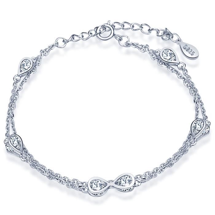 New Fashion Double Plaqué Argent Chaîne Charme Brillant Bracelet Pour Femmes New Fashion Double Plaqué Argent Chaîne Charme Brillant Bracelet Pour Femmes