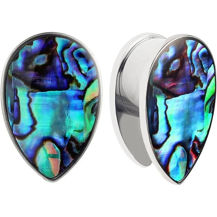 Écarteur Oreilles Plug Tunnel Single Flair Cœur Acier Inoxydable 316L - 8mm à 16mm - Noir/or/argent