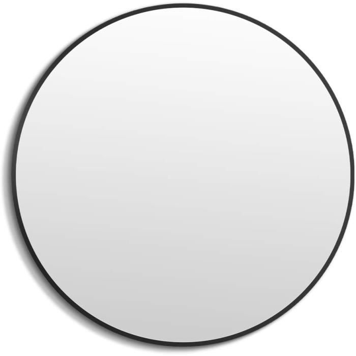 Miroir Mural Moderne Avec Cadre Aluminium Noir - Format 100x50 Cm - Pour Salon, Chambre, Salle De Bain