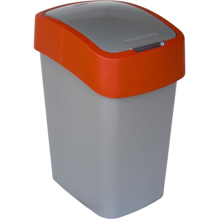 Curver Flip Bin Pattumiera In Plastica Con Coperchio Apribile Su Due Lati – 25 Litri – Colore Nero/Argento - 3