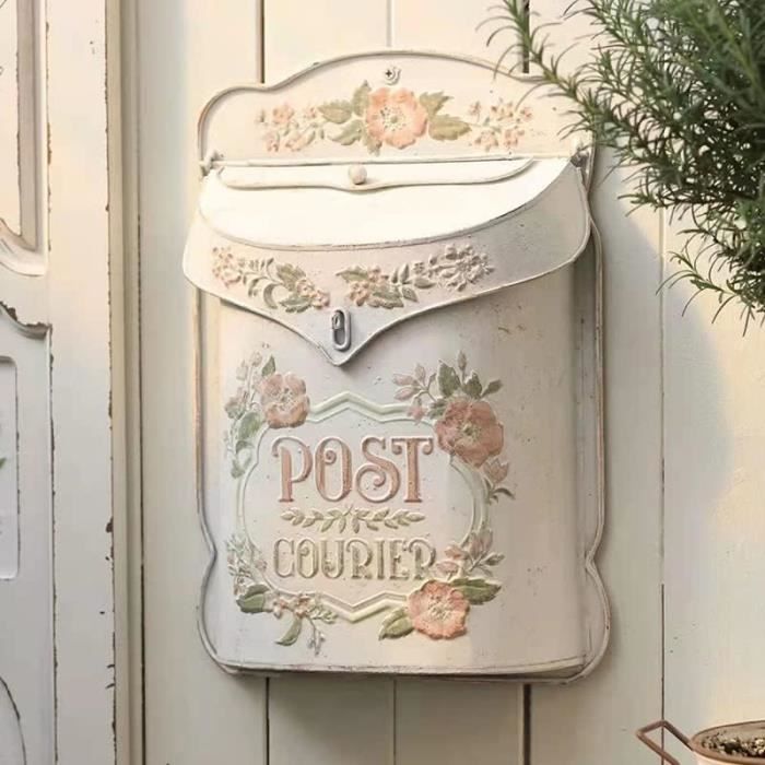 Boîte Aux Lettres De Noël Vintage En Métal - Père Noël Rouge Et Blanc, Avec Levier Indicateur, Pour Intérieur Ou Extérieur