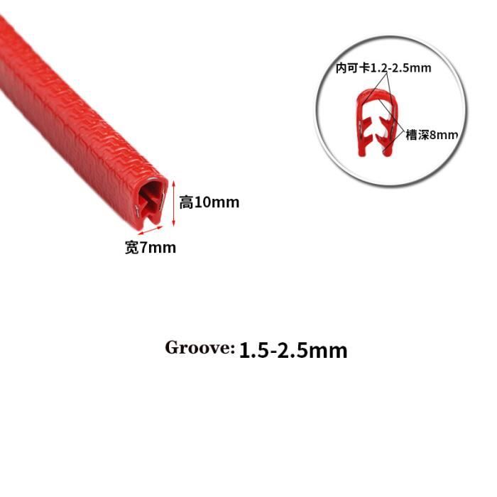 Joint D'étanchéité Caoutchouc En U 10 Pieds (3m) - Pour Bordures, Portes, Fenêtres, Voitures, épaisseur 3/64" à 1/4"