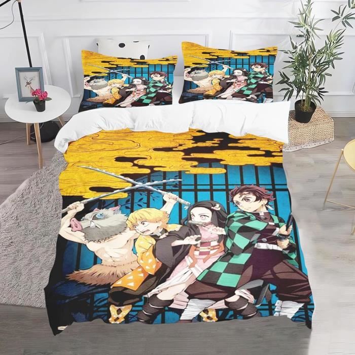 Parure De Lit KPop Demon Jäger HUNTR/X - 100% Microfibre - Impression Numérique 3D - Taille 200x200 Cm (Double) - Pour Enfants/Adultes