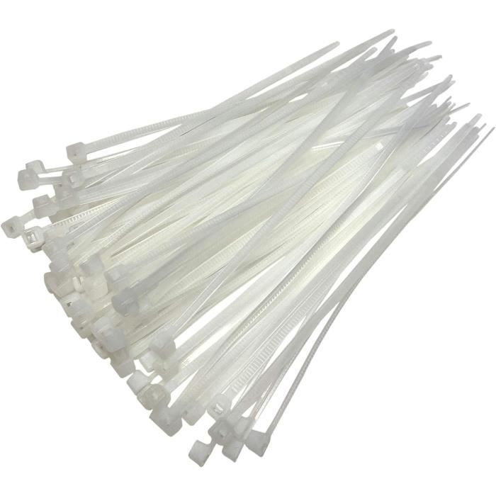 Serre-câbles - 200 Mm X 4,8 Mm - Attaches En Nylon De Haute Qualité, Noir