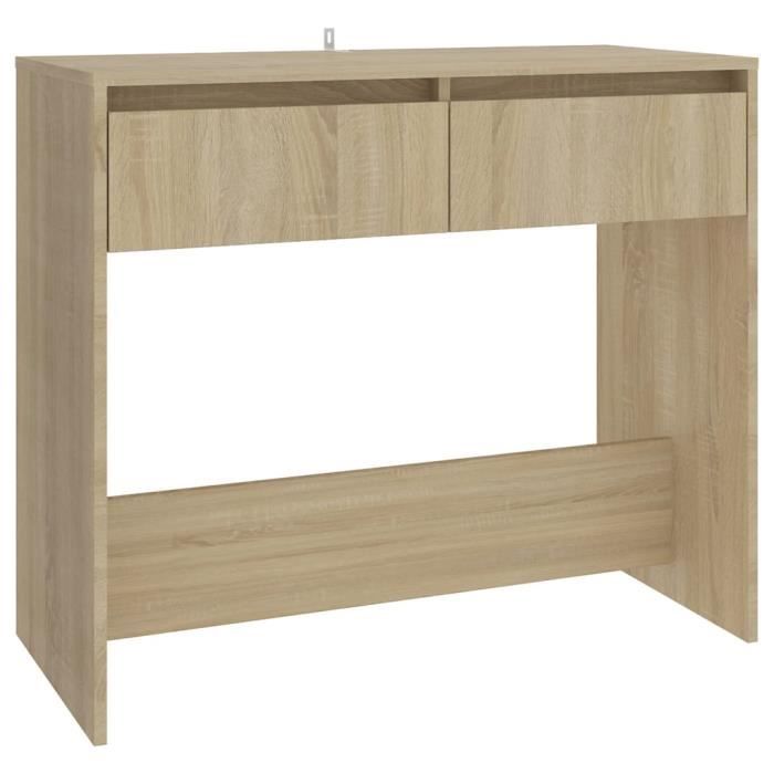 Table console chêne sonoma - Bois dingénierie - 89x41x765 cm - Contemporain - Design - Tiroir(s)