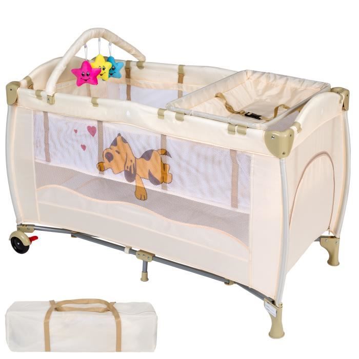 Lit bébé pliant confort 60x120 cm blanc