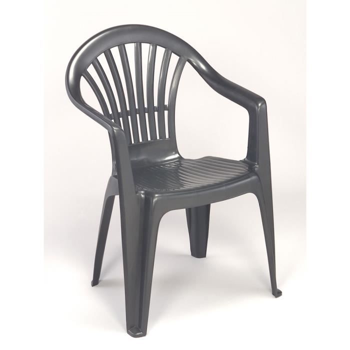 Lot 24 fauteuils jardin plastique gris empilables Tiny Cdiscount Jardin