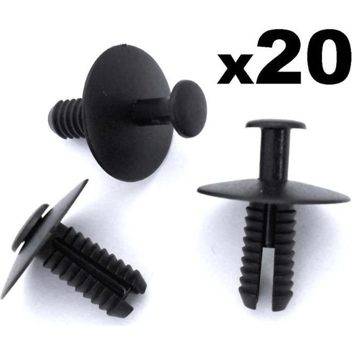50x 6mm trou plastique rivet panneau de retenue clips garniture