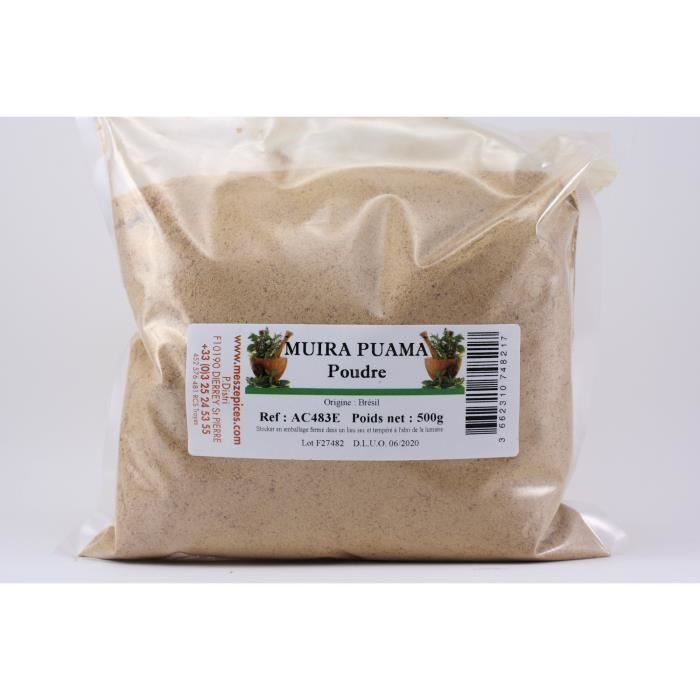Muira puama poudre en sachet de 500 grammes Cdiscount Au quotidien