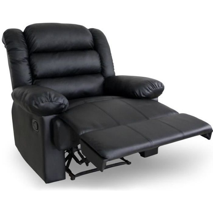 INTENSEDECO Fauteuil Relax Manuel Lasco Tissu Gris
