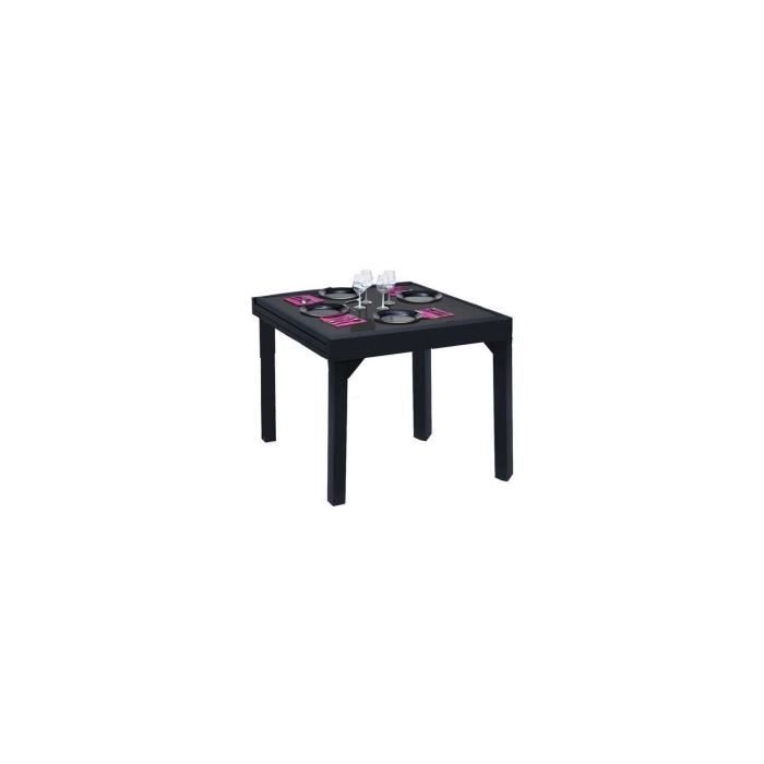 table de jardin - wilsa - modulo t 4 / 8 - métal - noir - contemporain