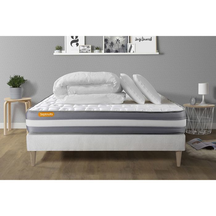 Matelas mousse mémoire de forme 180x200 cm - Septnuits - Memo Plus - Ferme - epaisseur 24 cm
