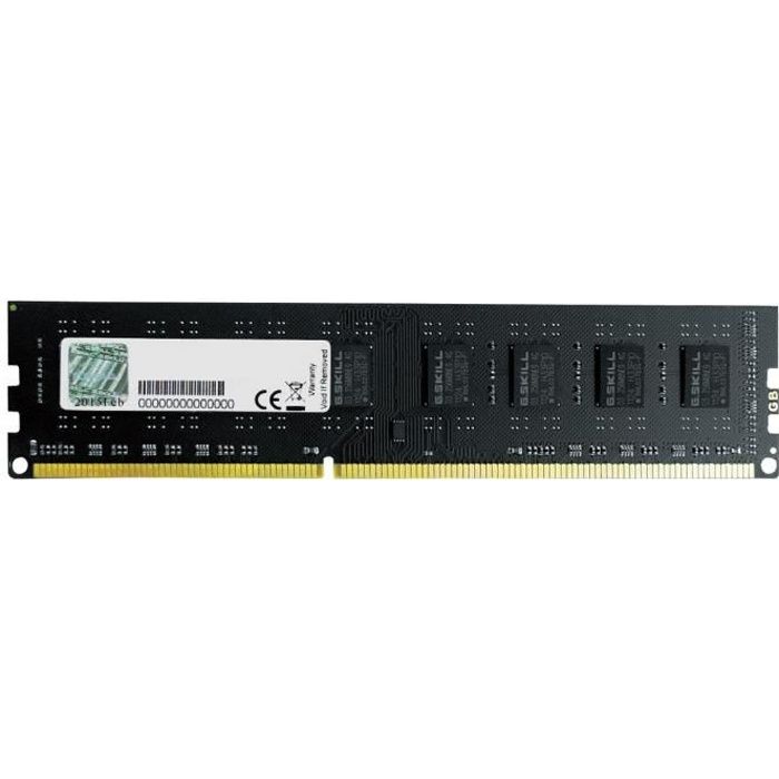 Vente Memoire PC G.SKILL RAM PC3-10600 / DDR3 1333 Mhz - F3-10600CL9S-2GBNS - DDR3 Value Series - NS - 8 Chips pas cher