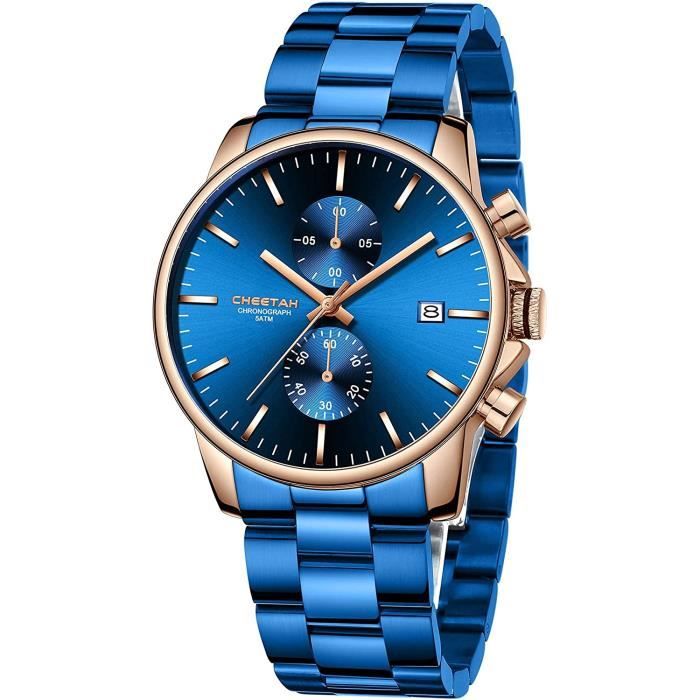 Pack De 2 Montres à Quartz Unisexe - Cadran Blanc Et Noir, Bracelets Cuir/acier, Cadeau Idéal