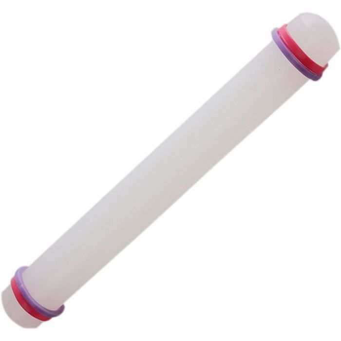 Rouleau à Pâtisserie Avec Bagues En Silicone - 22cm, Réglable Pour Épaisseur De Pâte, Antiadhésif