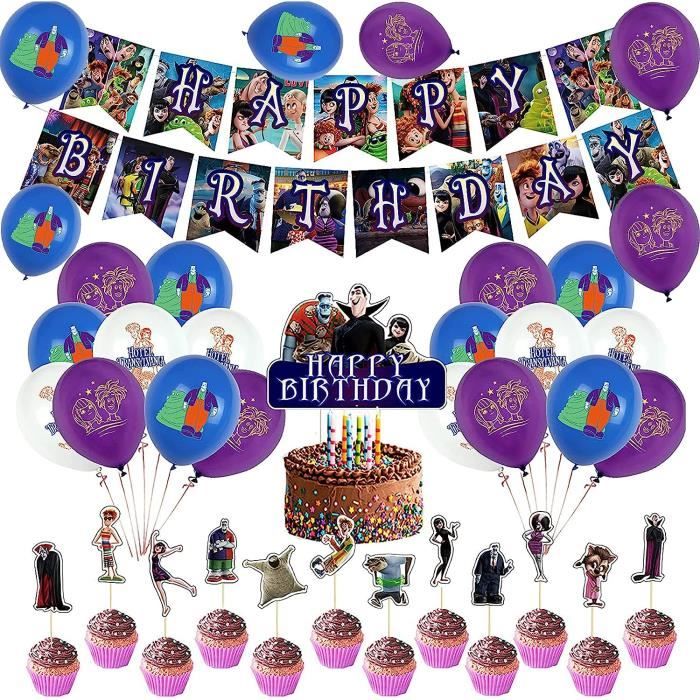 Kit Décoration Anniversaire Hôtel Transylvanie - Ballons, Banderole, Accessoires - Multicolore