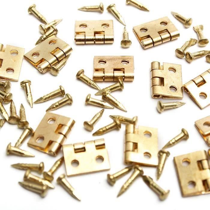 12pcs Mini Charniere Pour Meuble Tiroir Boite Porte Armoire 10 X