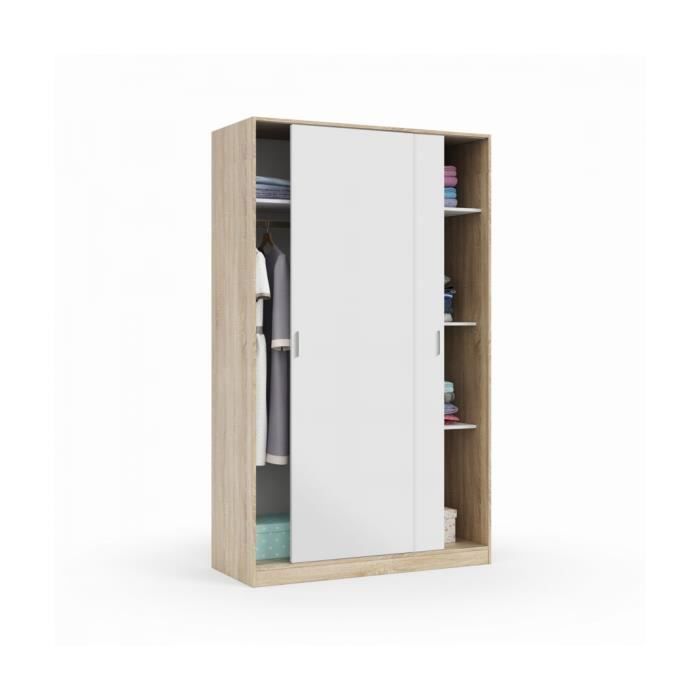 Armoire 2 Portes Coullissantes Dax Achat Vente Armoire De