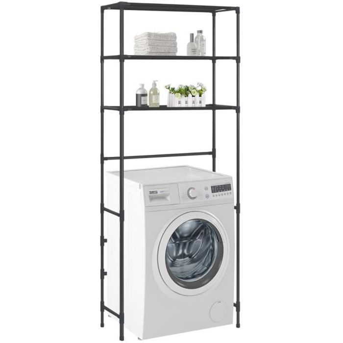Qualité luxe©  MEUBLE ETAGERE Support de rangement au-dessus lave-linge 3 niveaux 69x28x169cm 540140