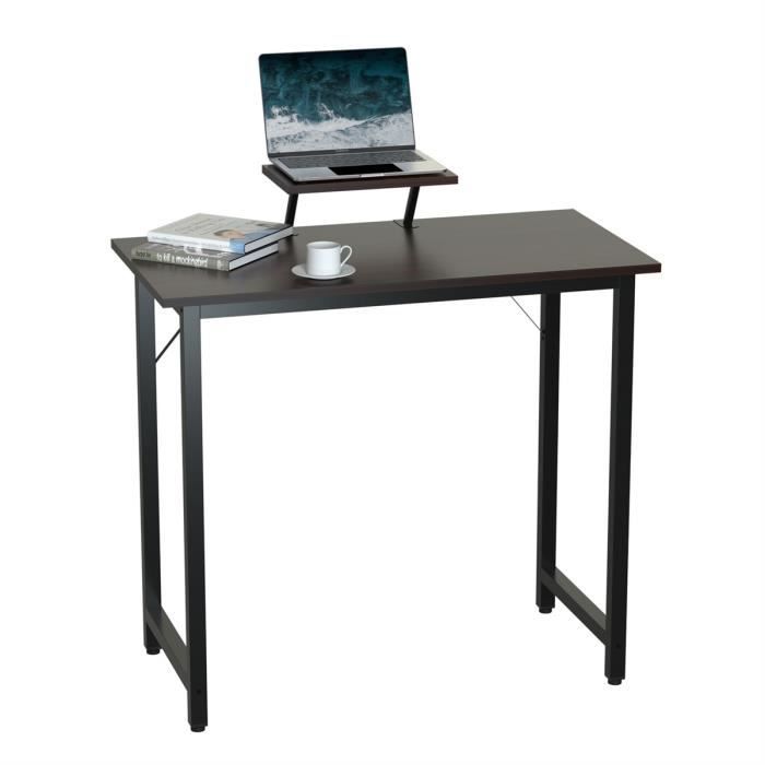 Bureau Gamer LDSZXNE avec Surface en Fibre de Carbone PVC et Support décran étagère - Noir