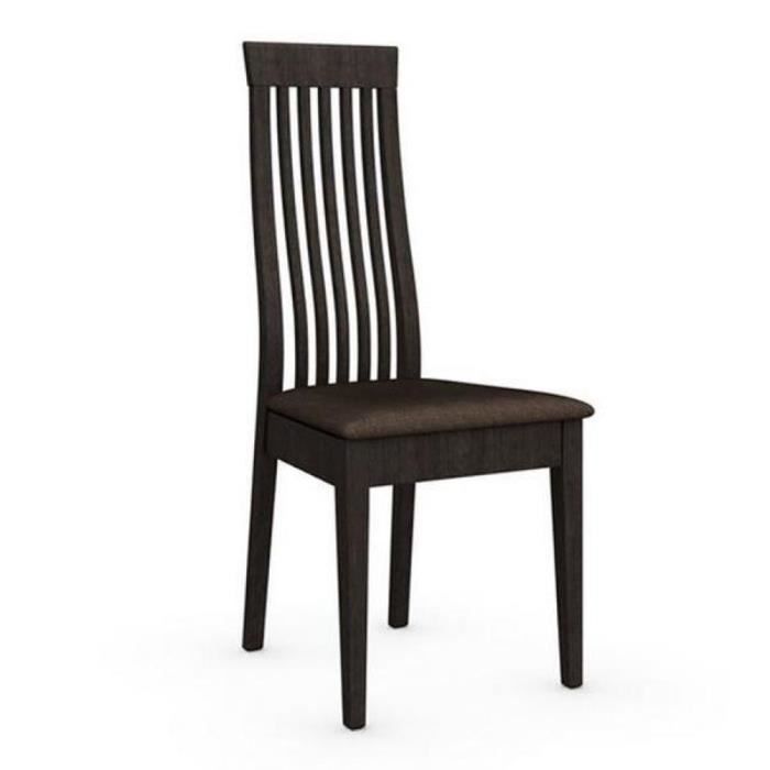 CALLIGARIS Chaise CHICAGO structure wengé assise tissu café marron