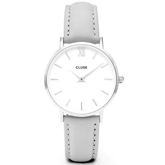Cluse Montre Femme Analogique Quartz avec Bracelet en Cuir
