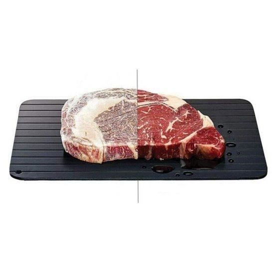 Planche Décongélation Rapide Avec Supports - Plateau Aluminium 30x20cm Jusqu'à 10x Plus Vite Pour Viande Poisson Légumes