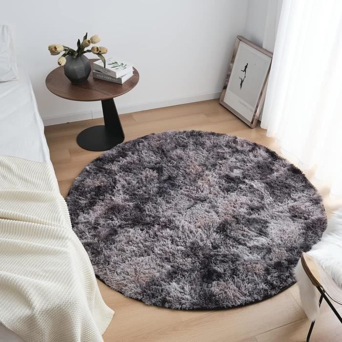 REIWAN Tapis Rond Fleur De Vie - Antidérapant Salon Chambre Enfants - Décoratif