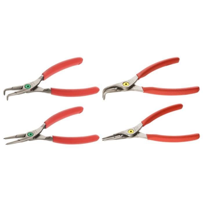 Jeu de 4 pinces pour Circlips® becs droits et becs coudés à 90° 18 à 60 mm PCJ4 Facom