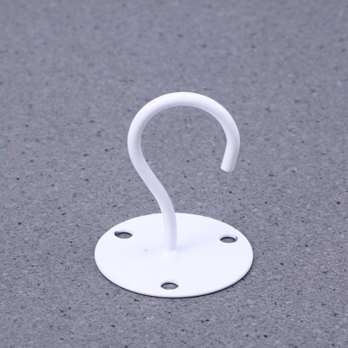 2 Crochets De Plafond Pour Plantes Suspendues - Support Métal Blanc Avec Vis, Pour Paniers, Lumières Et Décos
