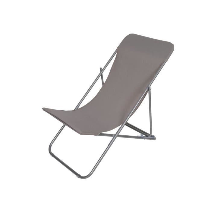 HESPERIDE Chaise longue chilienne en texaline pliante SETUBALTaupe 