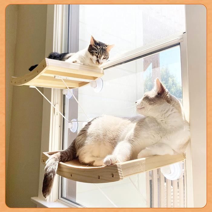 Comparer les prix de Hamac pour chat - HOMEWELL - 43x29x31 cm - Velours - Gris - Ventouse renforcée