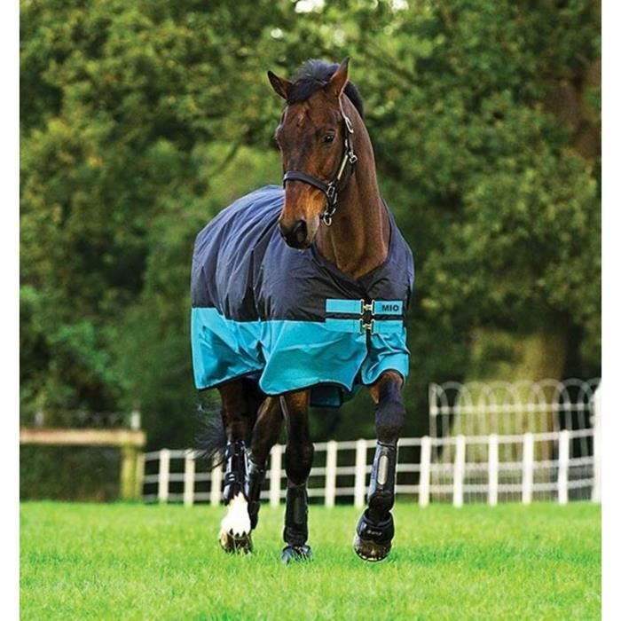 Meilleurs prix pour Couverture d'extérieur pour cheval Horseware Mio Turnout Lite 0g - black/turquoise - 5'0"/100 cm