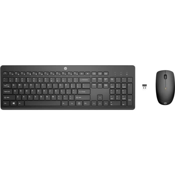 Kit souris + clavier sans fil – HP – 230 – Noir – Allemand QWERTZ – Confortable et silencieux