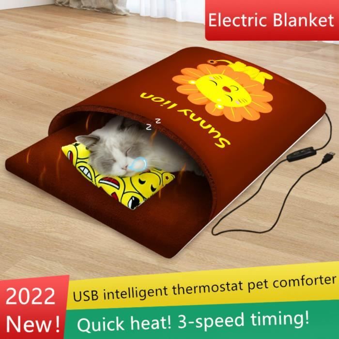 CORBEILLE - PANIER - COUSSIN - HAMAC - LIT Lit chauffant électrique pour animaux de compagnie chargement USB température réglable à