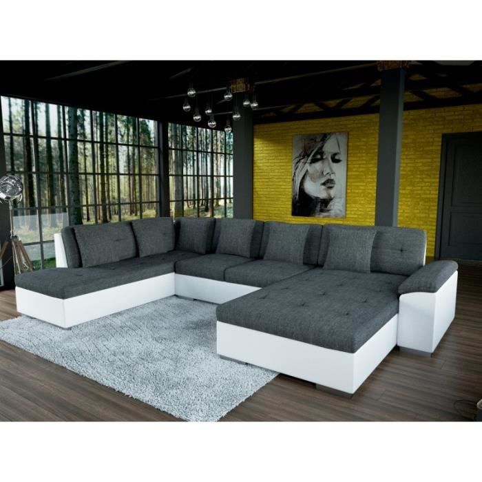 Canape D Angle Panoramique Smile Grande Taille Tissu Et Simili