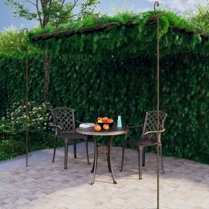 Pergola de jardin - MOTHINESSTO - Marron antique - Fer forgé - 4x3x25 m