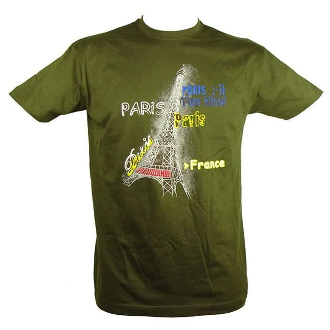 T-Shirt Fille Paris Coeurs Tour Eiffel Blanc
