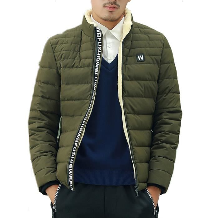 Manteau Homme Mode Col Montant Court Epaissir Et Garder Au Chaud Vetement Masculin Cdiscount