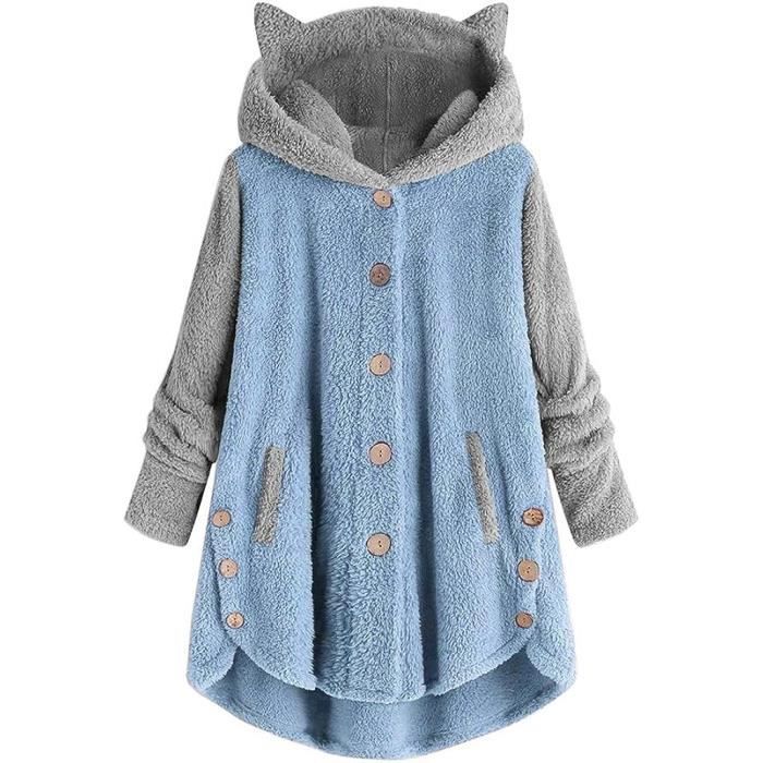 BLOUSON PERFECTO BOMBER Veste Polaire Femme Chaude De Velours