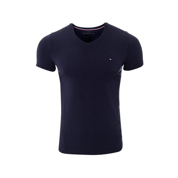 T shirt TOMMY HILFIGER Core Stretch SM Tee Bleu marine Homme Adulte Bleu Cdiscount Pret a Porter