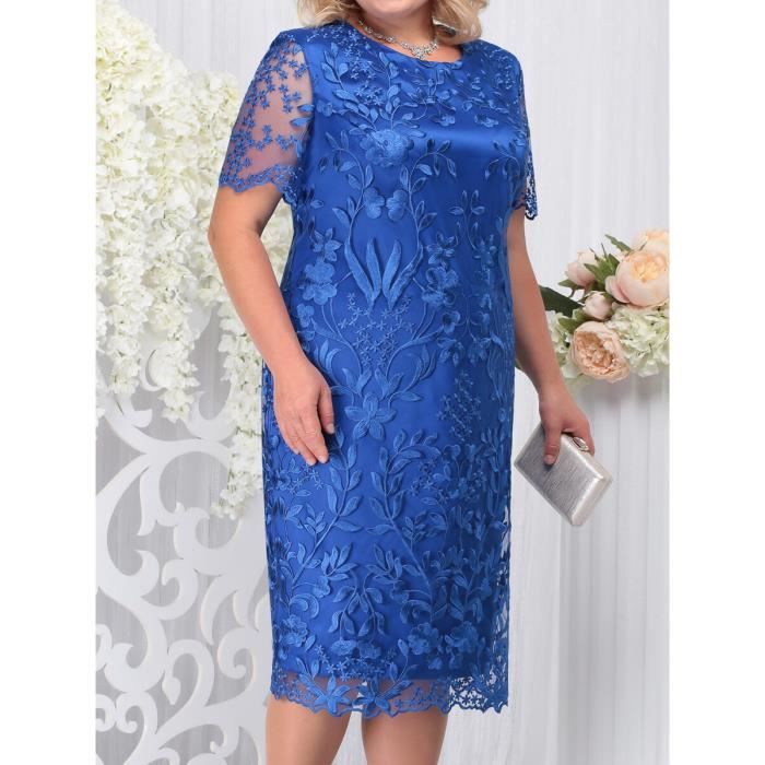 Robe de Soiree en Dentelle Florale pour Femme Tenue de Luxe Elegante Grande Taille pour Invite de Mariage 50 Ans 1.5mmx9261m Blanc Cdiscount Pret a Porter