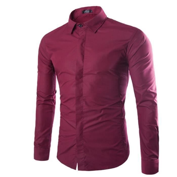 Chemise Homme Slim Fit Chemise Blanche À Manches Longues Chemises Pour  Hommes Rouge - Achat / Vente chemise - chemisette - Soldes sur Cdiscount  dès le 20 janvier ! Cdiscount